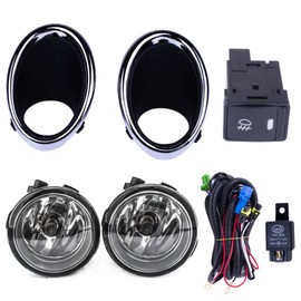 Tiny Force One Set Fog Light Lamps Compatible With Nissan Rogue Sport 2017-2019 With Covers + Switch + Wiring Kit ‎Replaces 62256-6MA0A NI1039156 62257-6MA0A NI1038156 261508990B 261508993B