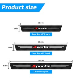 XINLIYA 4PCS Car Door Sill Protector and 1PCS Rear Bumper Guard, Carbon Fiber Anti-Scratch Cover Strips, Trunk Door Entry Edge Protection Sticker, Auto Accessories for Vehicles (White)