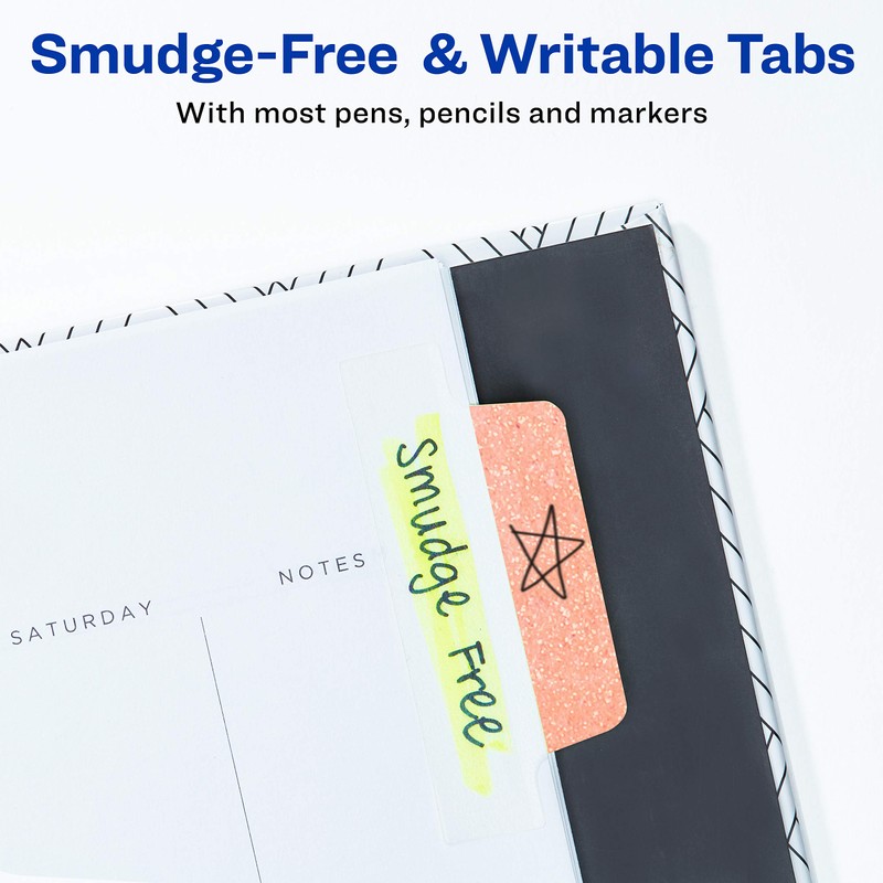 Avery Margin Ultra Tabs, 2.5" x 1", Pastel Sparkle Shimmer