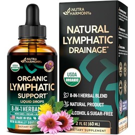 USDA Organic Lymphatic Drainage Supplement - Echinacea | Elderberry | Dandelion | Rosehip | Cleavers | Calendula | Burdock - Lab Tested - Lymph System