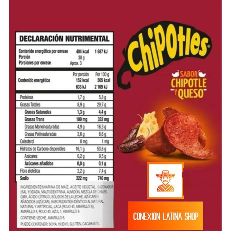 Barcel Chipotles sabor a chipotle y queso (BOX WITH 5