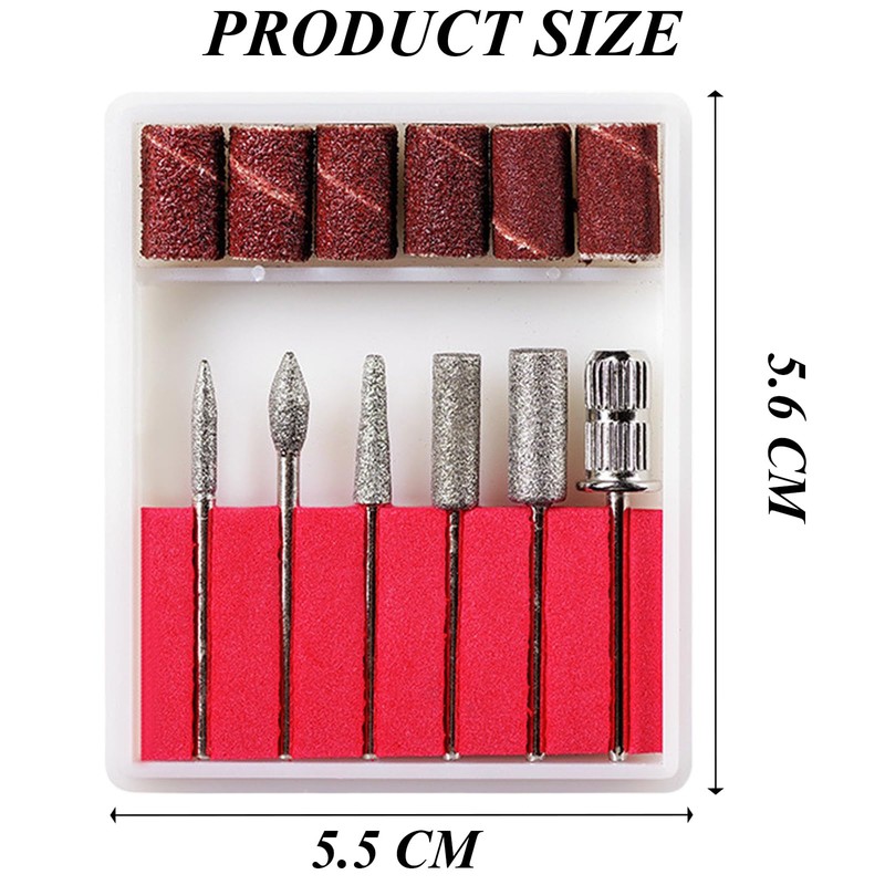 6 Pcs Nail Drill Bits, File Nail Drill Bits, Manicure