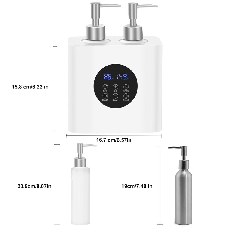 Elitzia Dual Bottle Massage Oil Warmer Smart Touch Control Lotion