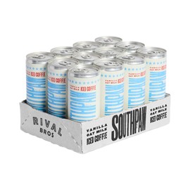 Rival Bros Southpaw Ready to Drink Iced Coffee, Vanilla Oat Milk Flavored, 7.5 Fl Oz, 12 Count, Perfect for On-the-Go, 100mg Caffeine, Easy to Drink Canned Coffee