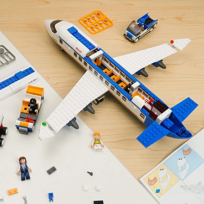 Azulamar Bloques De Avión De Pasajeros Urbano Juguete Regalo