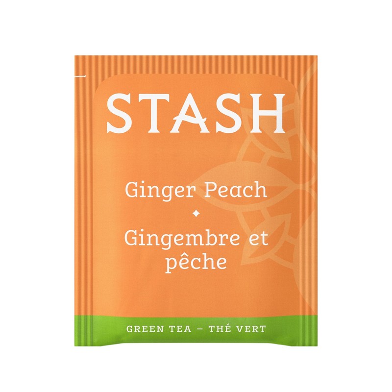 Stash Tea Ginger Peach Green Tea - Caffeinated, Non-GMO Project
