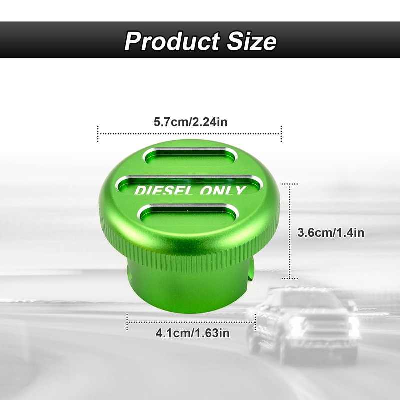 ROMELACK Magnetic Billet Aluminum Green Diesel Fuel Cap & Blue