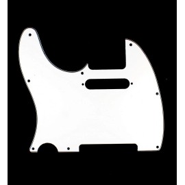 mLaval Guitar Parts (A87) Left Handed Guitar Pickguard Fits Tele standard style -3Ply White
