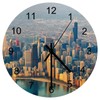 EQEY Chicago USA Wall Clock Silent Non Ticking Round Home
