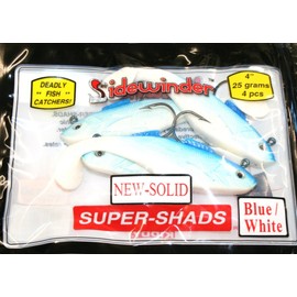 Sidewinder 4" Super Shads - 25g - Blue / White - Pack Qty 4