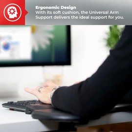 Contour Design ArmSupport Red - Clamp On Forearm Rest for RollerMouse Red - Extra Wrist Support for Mouse and Keyboard Use - Ergonomic Desk Extender to Help Reduce Strain and Fatigue