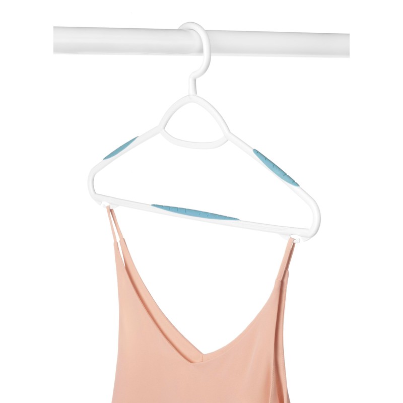 Whitmor Slim Sure-Grip Hangers with Swivel Hook - White and
