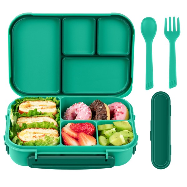 Amathley Brotdose Kinder Mit FäChern,Bento Box Kinder,Brotdose Erwachsene,1200ml Lunchbox Mit