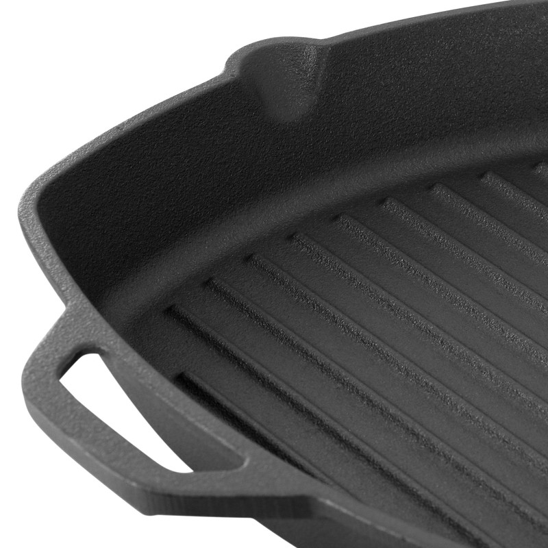 Megachef 10.4 Inch Pre-Seasoned Cast Iron Griddle with Tempered Glass