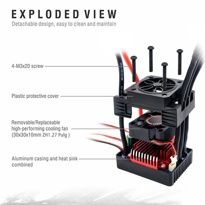 V2 3660 3200KV 4 Pole Supersonic Brushless Sensor Motor with