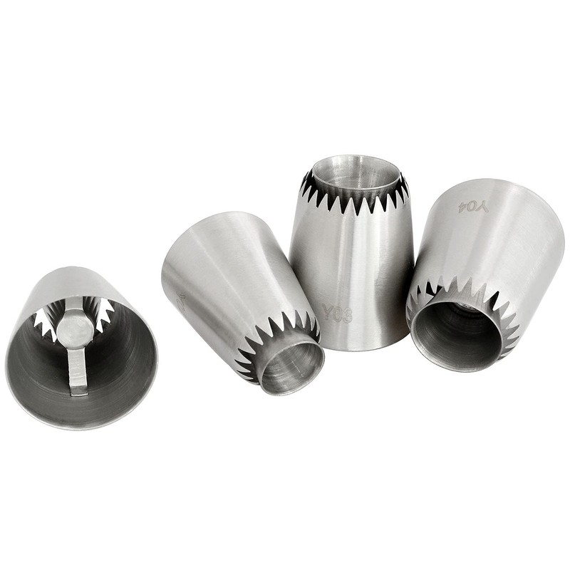 Longdex Sultan Piping Nozzle 4PCS 304 Stainless Steel Russian Piping
