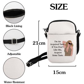 RHONY Inspired Crossbody Bag I'm An Acquired Taste Small Sling Bag Real Housewives Gift, White