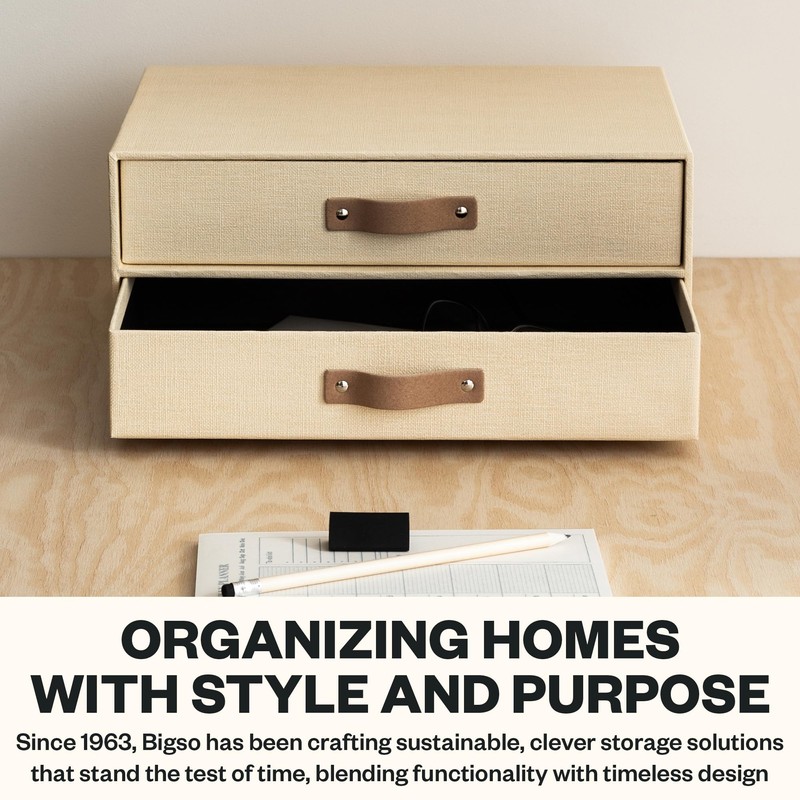 Bigso Birger 2 Drawers - Desktop Drawers for A4 and