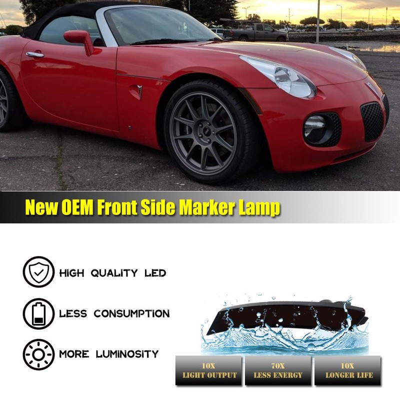 GTINTHEBOX Smoked Lens Amber LED Front Side Marker Lamps Compatible