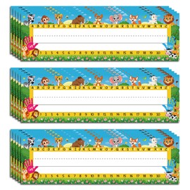 60Pcs Jungle Animals Student Name Plates for Classroom, Cute Classroom Desk Name Tags Safari Animals Student Nameplates for Back to School Kindergarten Preschool 1st 2nd 3rd Grade Teaching Supplies