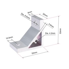 BELLA BAYS 4Sets 4040 Aluminum Extrusion Connector Heavy Corner Bracket Strong Support Silver Accessories for 8mm T Slot Profile with 8pcs Roll in Spring Nut 8pcs Hex Socket Cap Screw Bolt 1pc Wrench