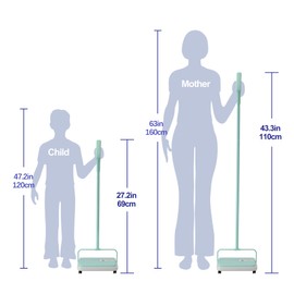 Eyliden Carpet Sweeper, Mini Size Lightweight Hand Push - No Noise, Non-Electric, Easy Manual Sweeping Only for Carpet Cleaning (Mint)