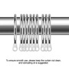 iCatchy Silver Metal Curtain Rings for Hanging Curtain Pole Voile