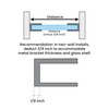 Dulles Glass Floating Shelf Brackets, Rounded Clamps Heavy Duty, Matte