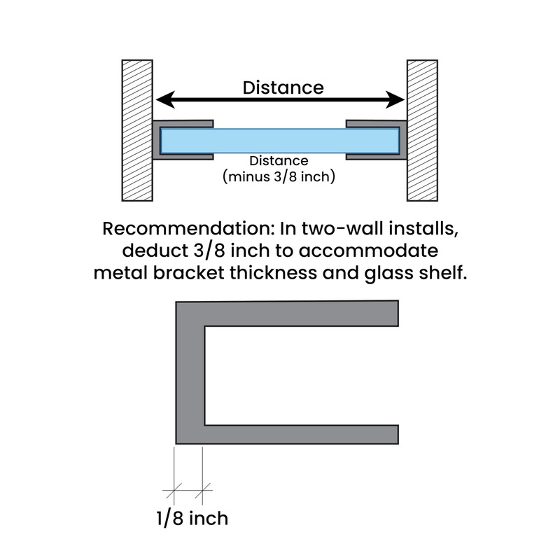 Dulles Glass Floating Shelf Brackets, Rounded Clamps Heavy Duty, Matte