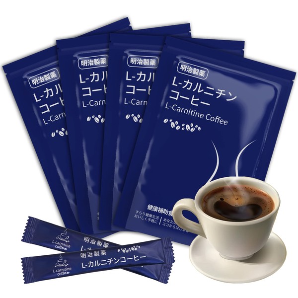 明治製薬 L-カルニチンコーヒー slim スリム coffee コーヒー インスタントコーヒーパウダー 3g*80包 スティックコーヒー 植物酵素 イヌリン 乳清タンパク クロロゲン酸 ヤシ殻活性炭