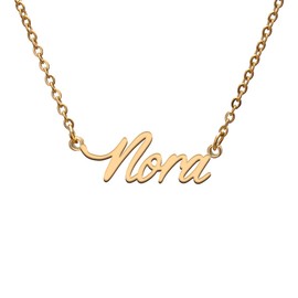 Nora Name Tag Necklaces for Her His Friends Familys Relationship Memory Jewelry Gift