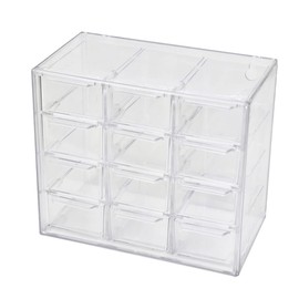 Koomiao Plastic Storage Box, 6/9/12 Drawers, Mini Sorting Boxes, Small Parts Magazine, Small Drawer Box, Plastic Desktop Storage Organiser for Cosmetics, Jewellery, Stationery (12 Drawers)