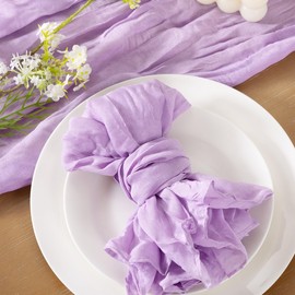 Socomi Lilac Purple Lavender Cheesecloth Napkins Fall Thanksgiving Cheese Cloths Gauze Set of 10 Boho Washable Dinner Table Napkins for Wedding Party Baby Shower Birthday Party Decor