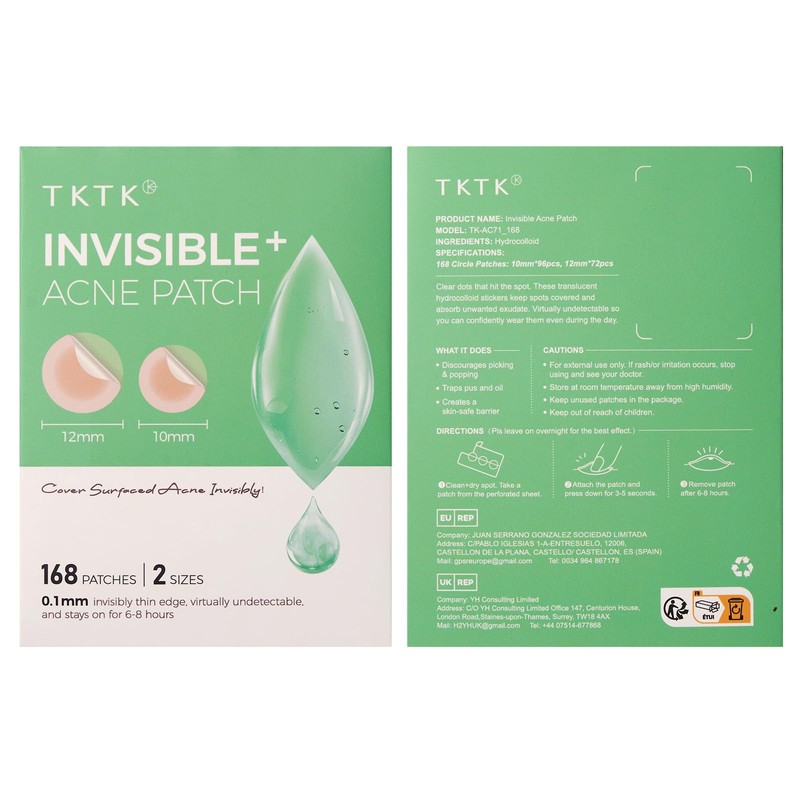 TKTK Pimple Patches for Face, 0.01cm Ultra-Thin Invisible Acne Patches,