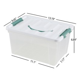 Qskely 6-Pack Clear Latch Storage Box, 14 L Plastic Storage Bin