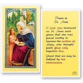 WJ Hirten E24-611 Prayers to Saint Anne, Clear Holy Cards