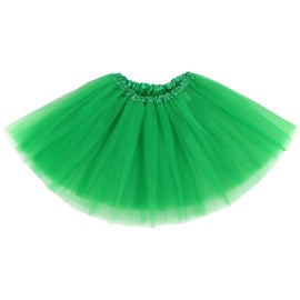 Simplicity Women's Adult Classic Elastic 3 Layered Tulle Tutu Skirt, Dark Green
