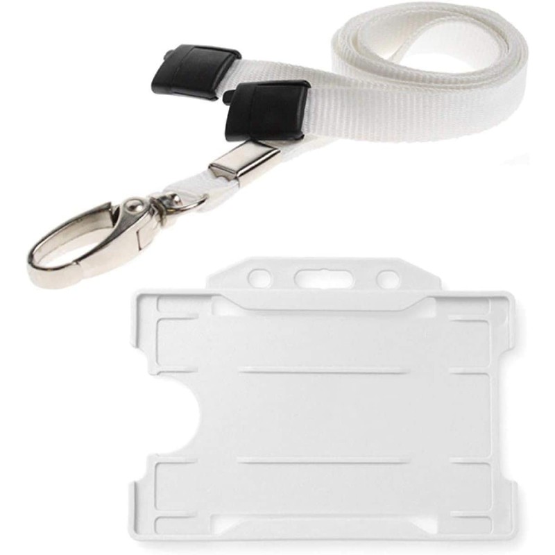 PCL Media ltd White Lanyard with ID Badge Holder Matching