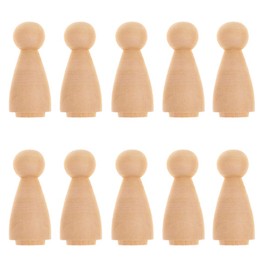 VOANZO 20PCS Wooden Wood Peg Dolls Premium Quality People Shapes Natural Wood Peg People for Family DIY Crafts Wedding Party Decor (10 Boys + 10 Girls)