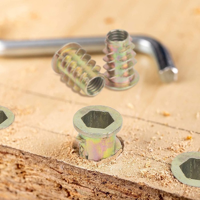 20Pcs Zinc Plated Carbon Steel Screw in Nut, Hex Socket