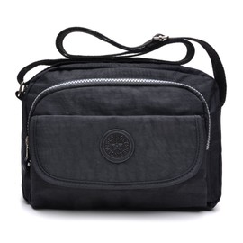 tuokener Crossbody Tasche Damen Schultertaschen Umhängetaschen Wasser-Beständige mit Multi Pocket (Schwarz)