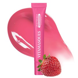 Vitamasques Lip Butter Balm Strawberry, Korean Lip Balm - Peptide Lip Treatment - Lip Balm Hydrating - Tinted Lip balm - Made in Korea - 0.33 fl.oz