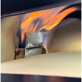 NU2U Flame deflector and Flame/Wind Guard -fits only Arc & Arc* XL Countertop Pizza Oven, made in Canada using pure Stainless Steel