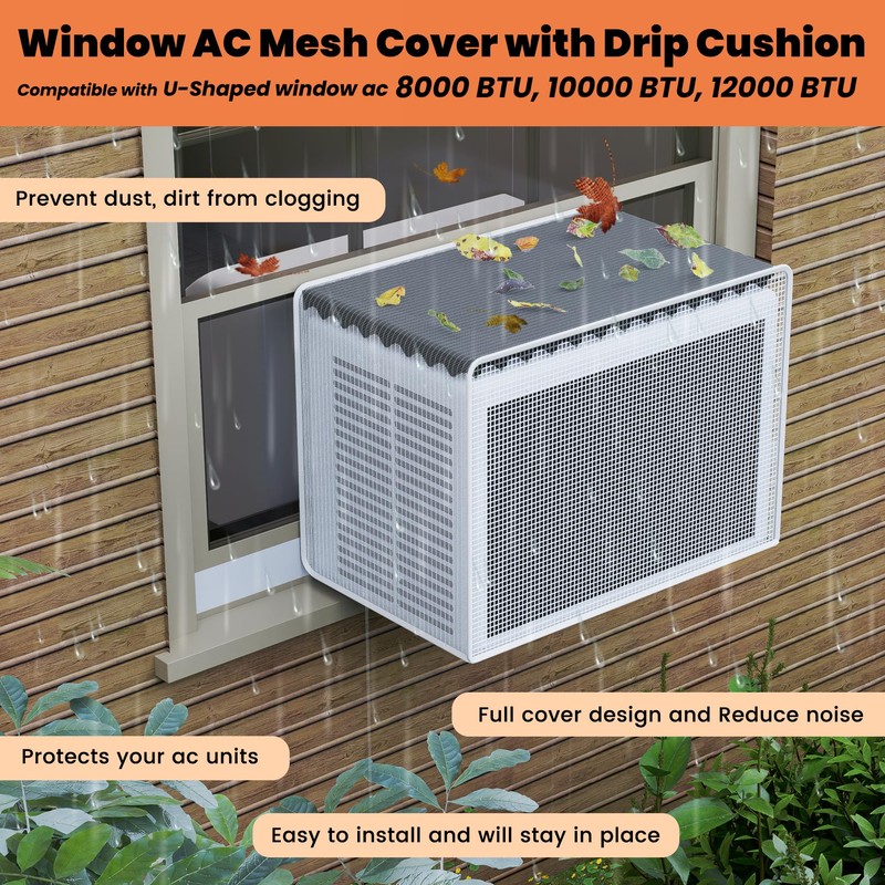GCGOODS Mesh Cover & Drip Cushion Kit for U-Shaped Window
