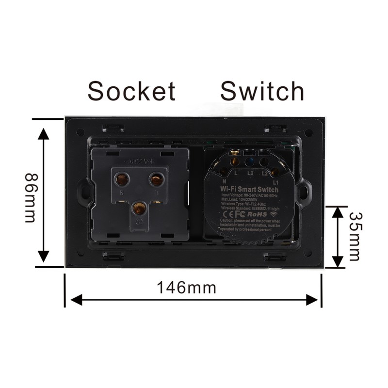 Wifi Smart Wall Outlet 2 in 1 Convenient Voice APP