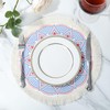 fanquare Set of 6 Boho Placemats, Round Cotton Woven prints