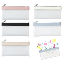 5PCS Money Pouch with Zipper,Clear Money Bag with Zipper, Bank Deposit Bags Coin Bag for Collectors (5)