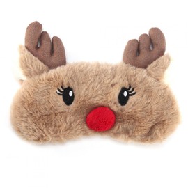 Plush Sleeping Eye Mask, Fluffy Furry Kids Blindfold Cartoon Animal Cute Eye Shade Cover Soft Rest Sleep Protection Elastic Strap Travel Sleepover Nap Party Supply Girls Women Adult Home Office Yoga