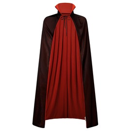Mainfini Vampire Cape Mens Carnival Costume Devil Cosplay Stand Collar Dress Up Party Red 160CM/63inch