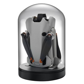 LKTOP Mini 4 Pro/Mini 3 Pro/Mini 3 Drone Display Stand for DJI Mini 4/3 Series, Glass Display Holder Base Dome Dustproof Cover for Storage/Collection/Gift/Home Decoration, No Charging Function (Black)